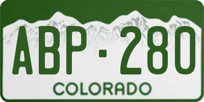 CO license plate ABP280