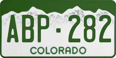 CO license plate ABP282