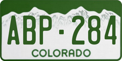 CO license plate ABP284