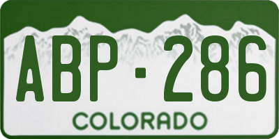 CO license plate ABP286