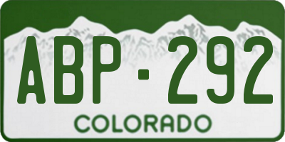 CO license plate ABP292