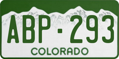 CO license plate ABP293