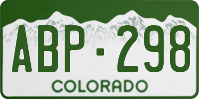 CO license plate ABP298