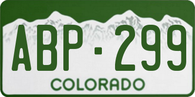 CO license plate ABP299