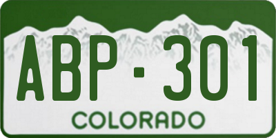 CO license plate ABP301