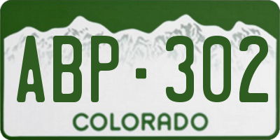 CO license plate ABP302