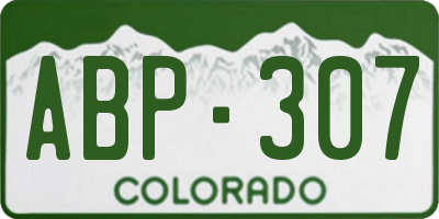 CO license plate ABP307