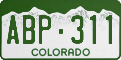 CO license plate ABP311