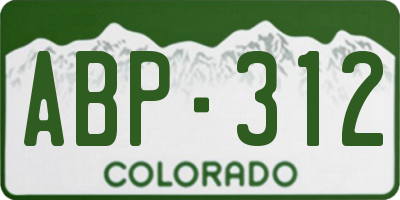 CO license plate ABP312