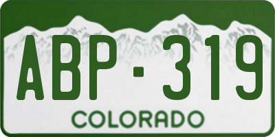 CO license plate ABP319