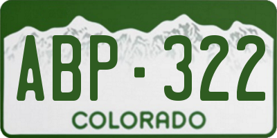 CO license plate ABP322