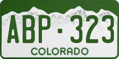 CO license plate ABP323
