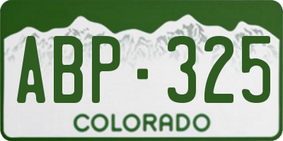 CO license plate ABP325