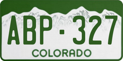 CO license plate ABP327