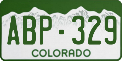 CO license plate ABP329