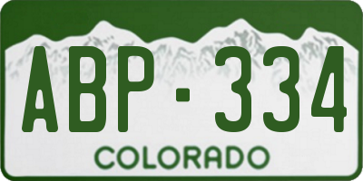 CO license plate ABP334