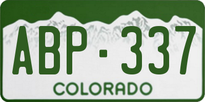CO license plate ABP337