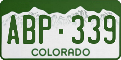 CO license plate ABP339