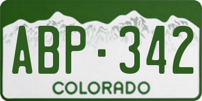 CO license plate ABP342