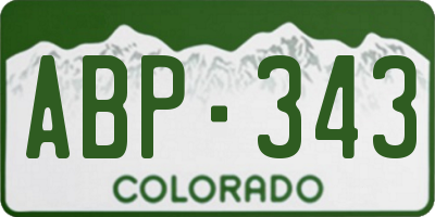 CO license plate ABP343