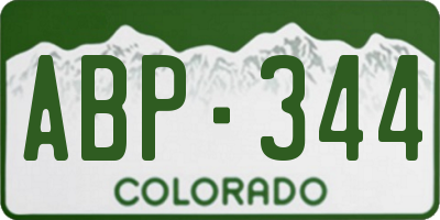 CO license plate ABP344