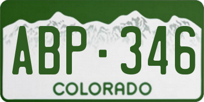 CO license plate ABP346