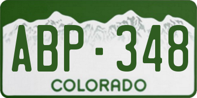CO license plate ABP348