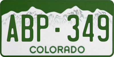 CO license plate ABP349