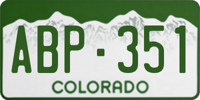 CO license plate ABP351