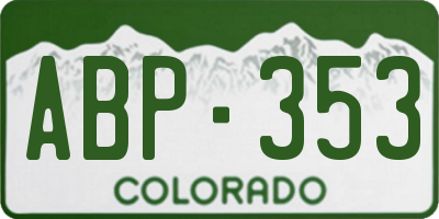 CO license plate ABP353