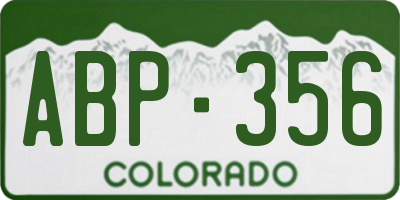 CO license plate ABP356