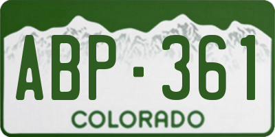 CO license plate ABP361