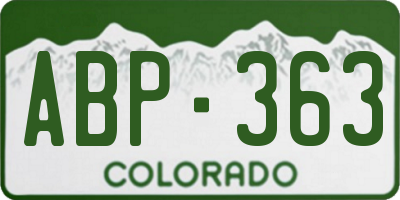 CO license plate ABP363