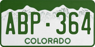 CO license plate ABP364