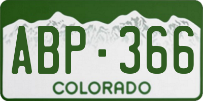 CO license plate ABP366