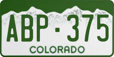 CO license plate ABP375