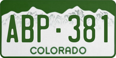 CO license plate ABP381