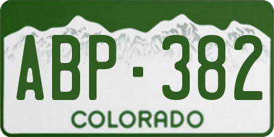 CO license plate ABP382
