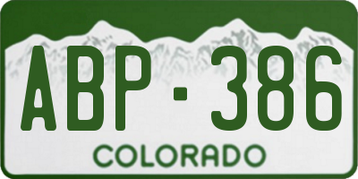 CO license plate ABP386