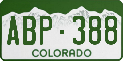 CO license plate ABP388