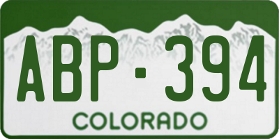 CO license plate ABP394