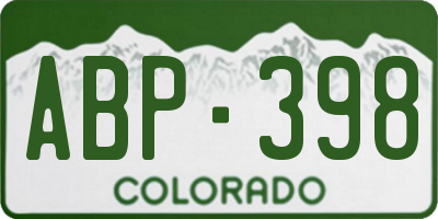 CO license plate ABP398