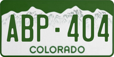 CO license plate ABP404