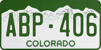 CO license plate ABP406