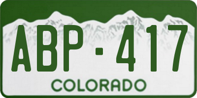 CO license plate ABP417