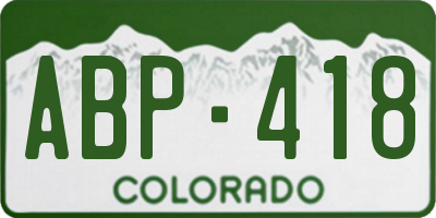 CO license plate ABP418