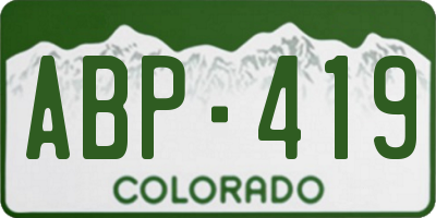 CO license plate ABP419