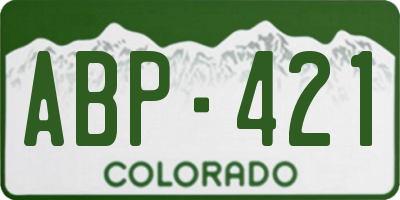CO license plate ABP421