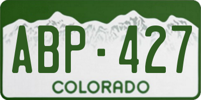 CO license plate ABP427