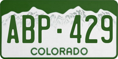 CO license plate ABP429
